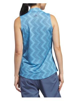 adidas Ladies Ultimate365 Ottoman Printed Sleeveless Polo Shirt