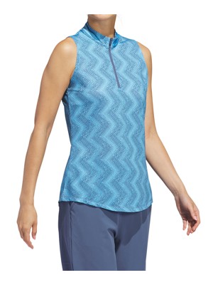 adidas Ladies Ultimate365 Ottoman Printed Sleeveless Polo Shirt