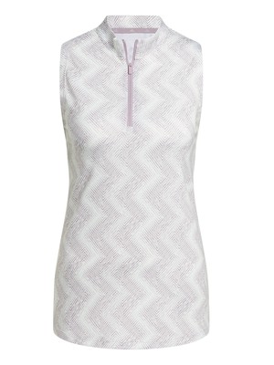 adidas Ladies Ultimate365 Ottoman Printed Sleeveless Polo Shirt
