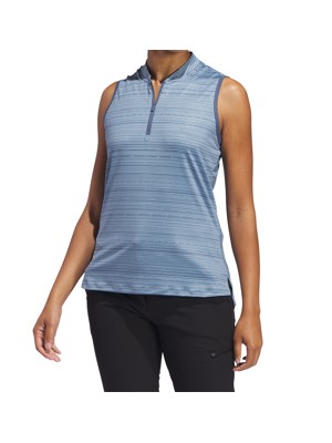 adidas Ladies Ultimate365 Stripe Sleeveless Polo Shirt