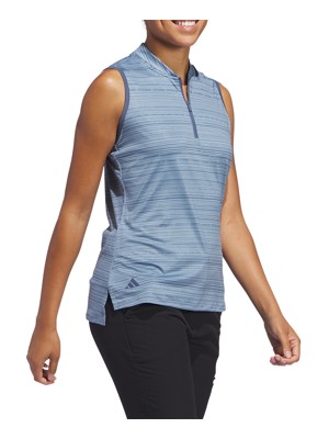 adidas Ladies Ultimate365 Stripe Sleeveless Polo Shirt