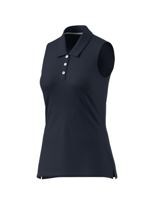 adidas Ladies Solid Ottoman Sleeveless Polo Shirt