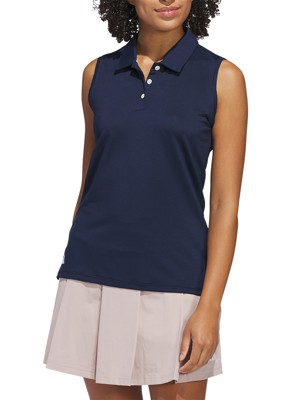 adidas Ladies Solid Ottoman Sleeveless Polo Shirt