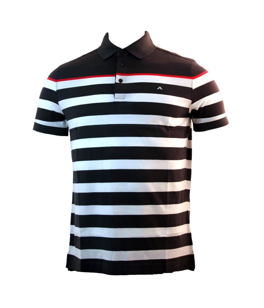 J Lindberg Mens Jermy Slim Lux Stripe Polo Shirt - Golfonline