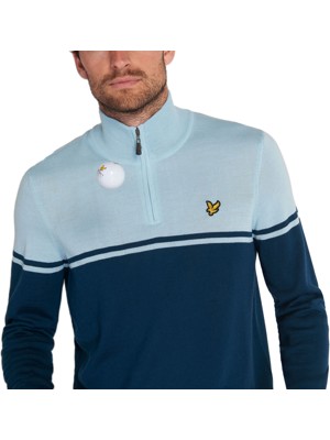 Lyle and Scott Mens Croft Quarter Zip Pullover Top