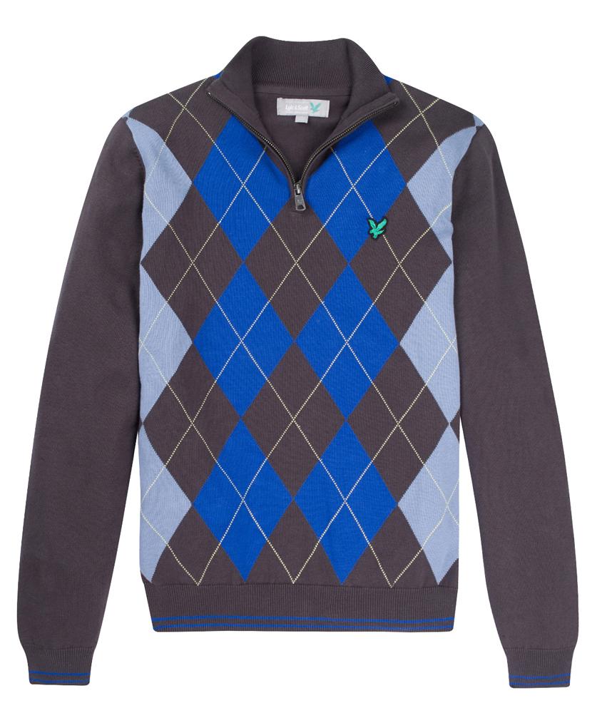 Argyle mens half zip fleece Clearance