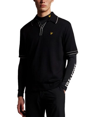 Lyle and Scott Mens Knitted Branded Polo Shirt
