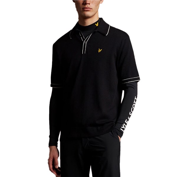 Lyle and Scott Mens Knitted Branded Polo Shirt