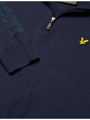 Lyle and Scott Mens Branded 1/4 Zip Pullover