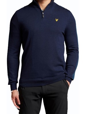Lyle and Scott Mens Branded 1/4 Zip Pullover