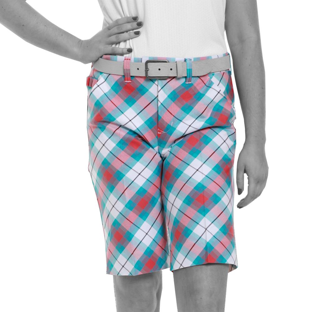 Royal And Awesome Ladies Well Plaid Tartan Golf Shorts - Golfonline