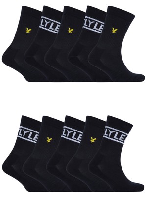Lyle and Scott Mens Lee Assorted Logo Sports Socks (10 Pairs)