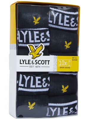 Lyle and Scott Mens Lee Assorted Logo Sports Socks (10 Pairs)