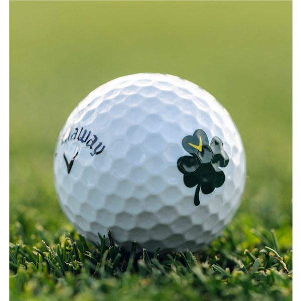 lucky chrome tour golf ball on course 2157