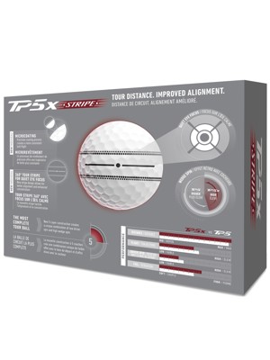 TaylorMade TP5x Stripe Golf Balls (12 Balls)