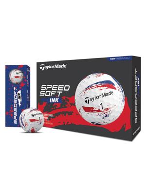 TaylorMade SpeedSoft INK Blue/Red Golf Balls (12 Balls)