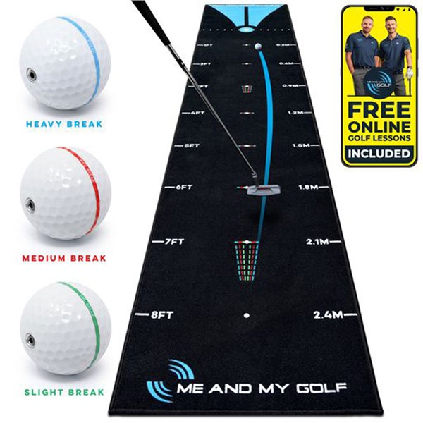 Me And My Golf Breaking Ball Putting Mat (11FT) - Includes Instructional Training Videos