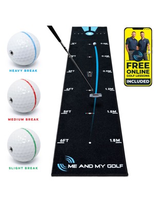 Me And My Golf Breaking Ball Putting Mat (6FT Marking) - Includes Instructional Training Videos