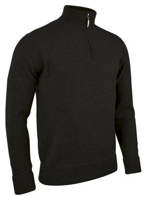 Glenmuir Mens Coll Zip Neck Lambswool Golf Sweater