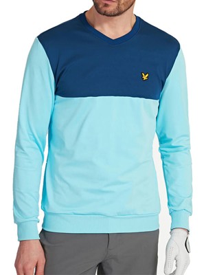 Lyle and Scott Mens V-Neck Colour Block Top