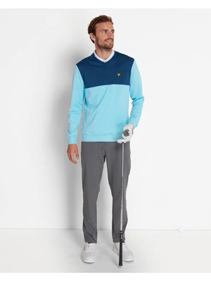 Lyle and Scott Mens V-Neck Colour Block Top