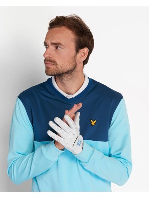 Lyle and Scott Mens V-Neck Colour Block Top