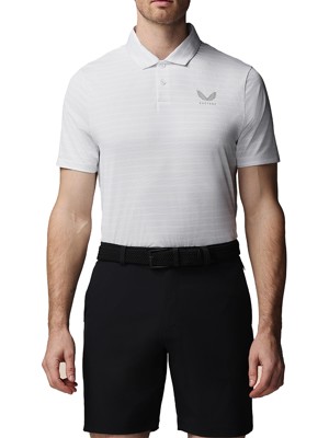 Castore Mens Striped Short Sleeve Golf Polo Shirt