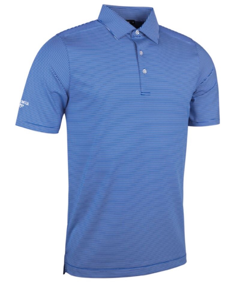 Glenmuir Mens Torrance All Over Micro Stripe Tailored Collar Golf Polo