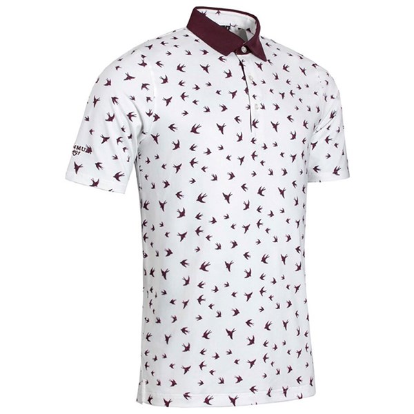 Glenmuir Mens Marcus All Over Swallow Print Performance Polo Shirt