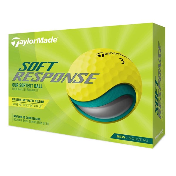 Taylormade Soft Response Matte Yellow Golf Balls (12 Balls) 2022