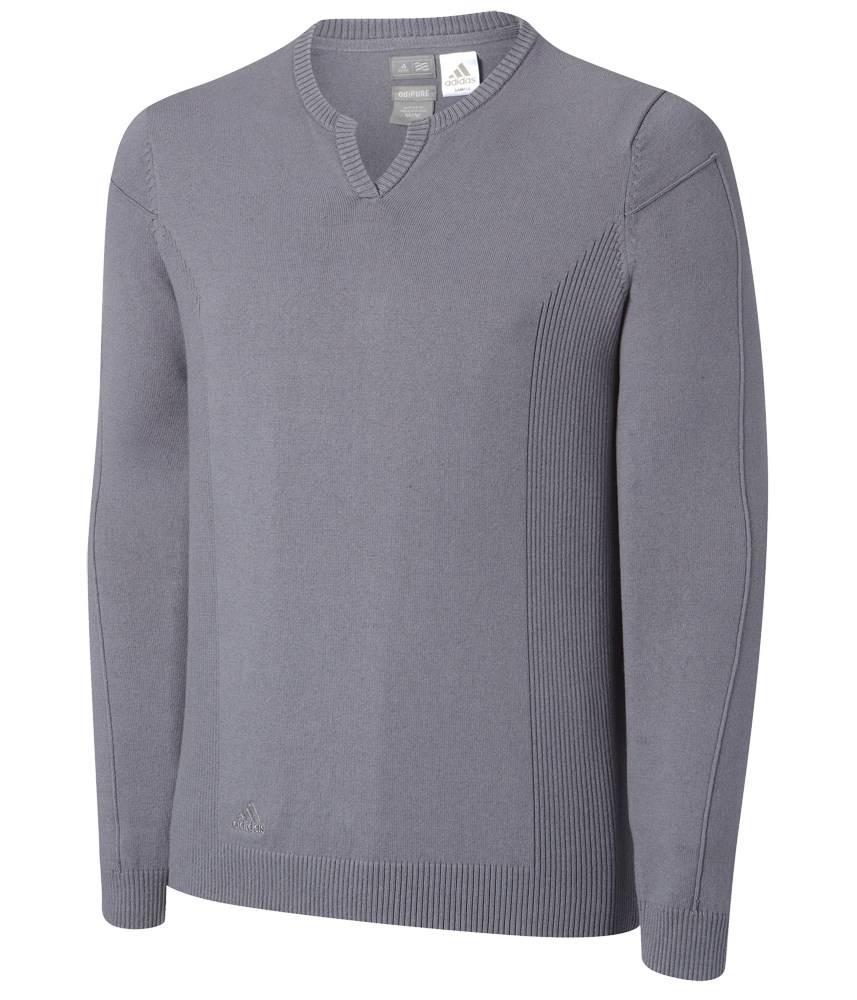 adidas Mens Adipure Notched V-Neck Sweater | GolfOnline