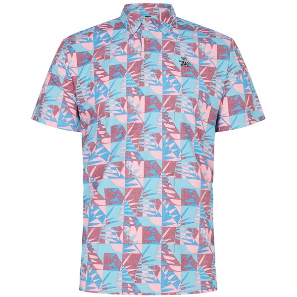 Original Penguin Mens All Over Cubist Floral Printed Short Sleeve Polo ...
