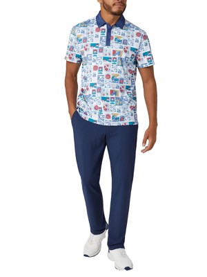 Original Penguin Mens Pete's Stamp Roadmap Polo Shirt - SALE
