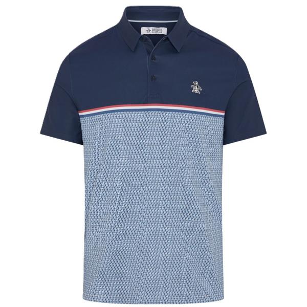 Original Penguin Mens Colour Block P Print Polo Shirt - SALE