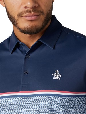 Original Penguin Mens Colour Block P Print Polo Shirt - SALE