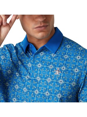 Original Penguin Mens Cocktail Windowpane Polo Shirt
