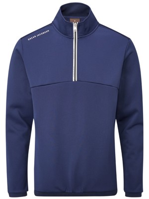Oscar Jacobson Mens Longton Zip Neck Fleece