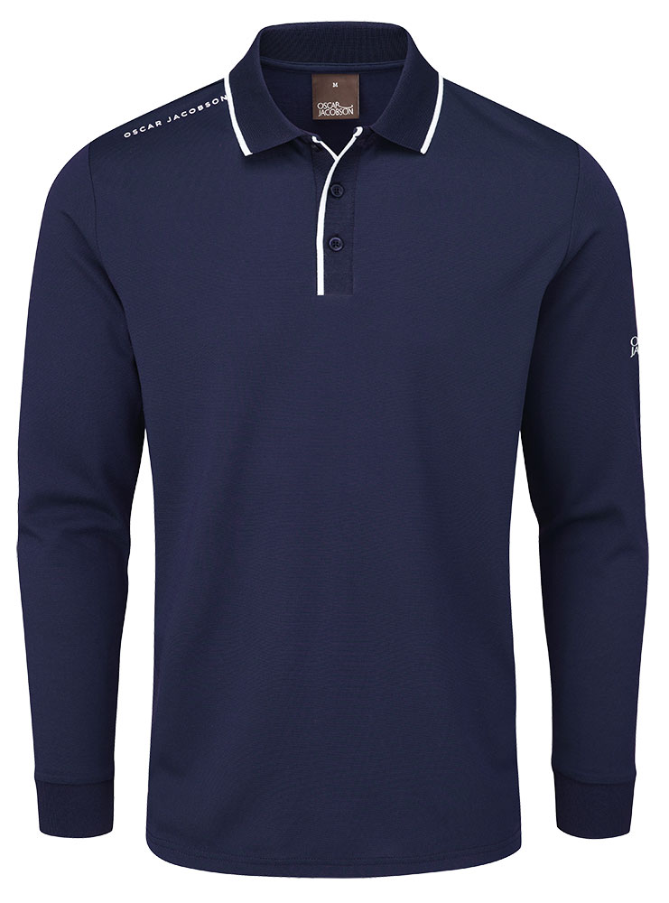 Oscar Jacobson Mens Sheldon Long Sleeve Polo Shirt - Golfonline