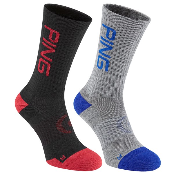 Ping Mens Logo Performance Crew Socks (2 Pairs)