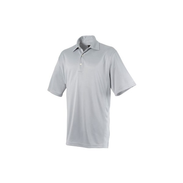 Greg Norman Collection Men's Long Sleeve Pique Shark Polo Shirt in White, Size Medium, Polyester/Fabric