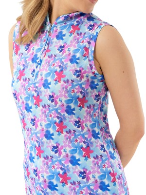 Pure Golf Rise Sleeveless Polo - Watercolour Daydream