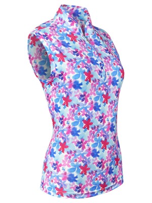 Pure Golf Rise Sleeveless Polo - Watercolour Daydream