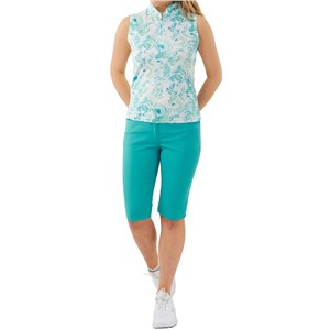 Pure Golf Ladies Rise Sleeveless Polo Shirt - Aquamarine Lake