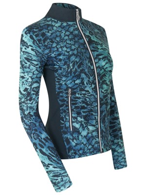 Pure Golf Ladies Auttie Winterweight Jacket - Tourmaline Leopard