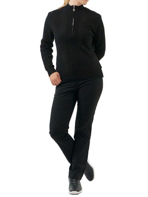 Pure Golf Ladies Sorrell Cable Knit Lined Quarter Zip Jumper