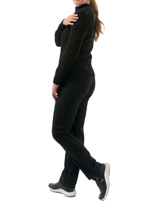 Pure Golf Ladies Sorrell Cable Knit Lined Quarter Zip Jumper