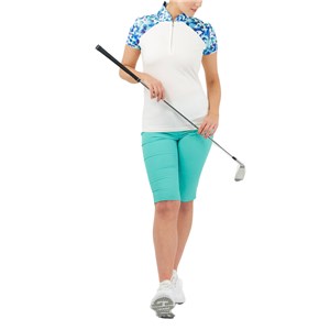 Pure Golf Ladies Spirit Cap Sleeve Polo Shirt - Dappled Ocean