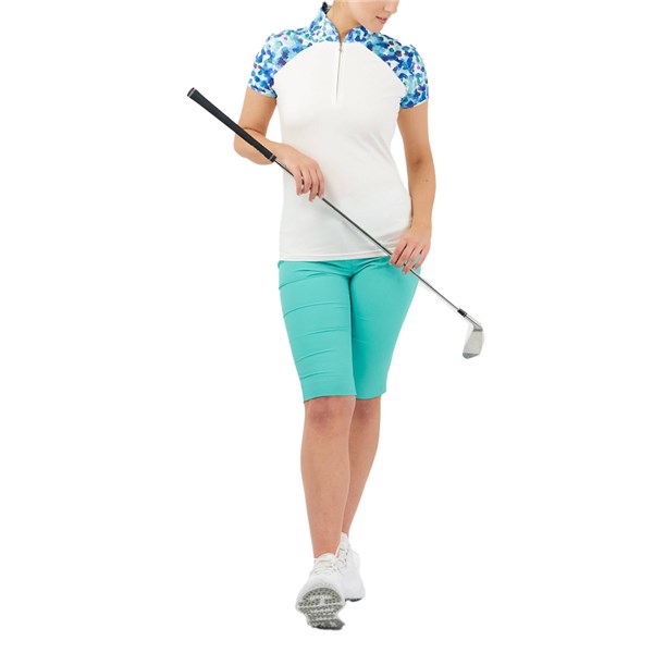 Pure Golf Ladies Spirit Cap Sleeve Polo Shirt - Dappled Ocean