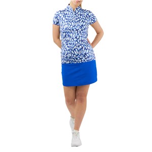 Pure Golf Ladies Rise Cap Sleeve Polo Shirt - Leopard Lake