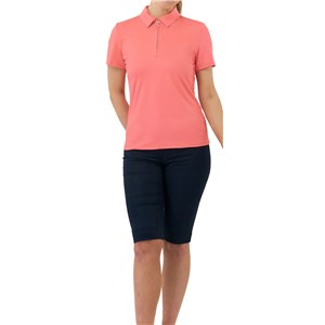 Pure Golf Ladies Christina Cap Sleeve Polo Shirt - Coral
